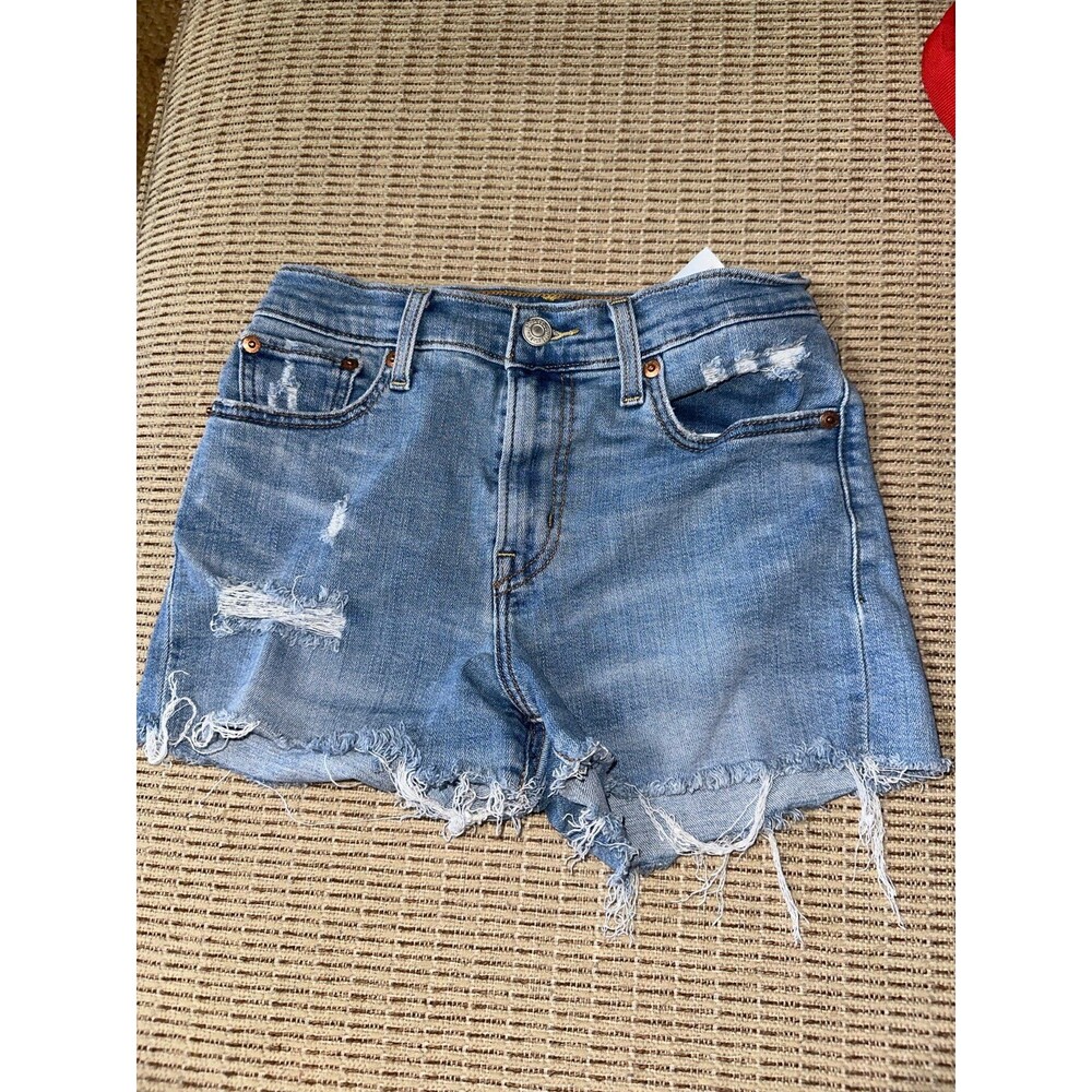 Women's Distressed Blue Denim Cutoff Shorts